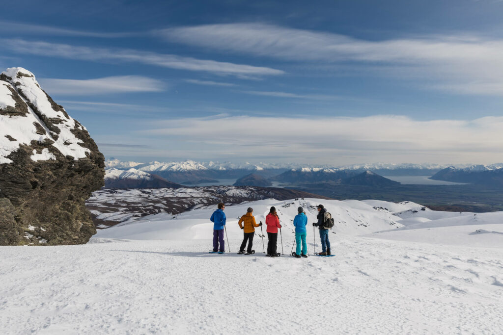heli snow shoe adventure wanaka helicopters and best foot forward guides pisa range