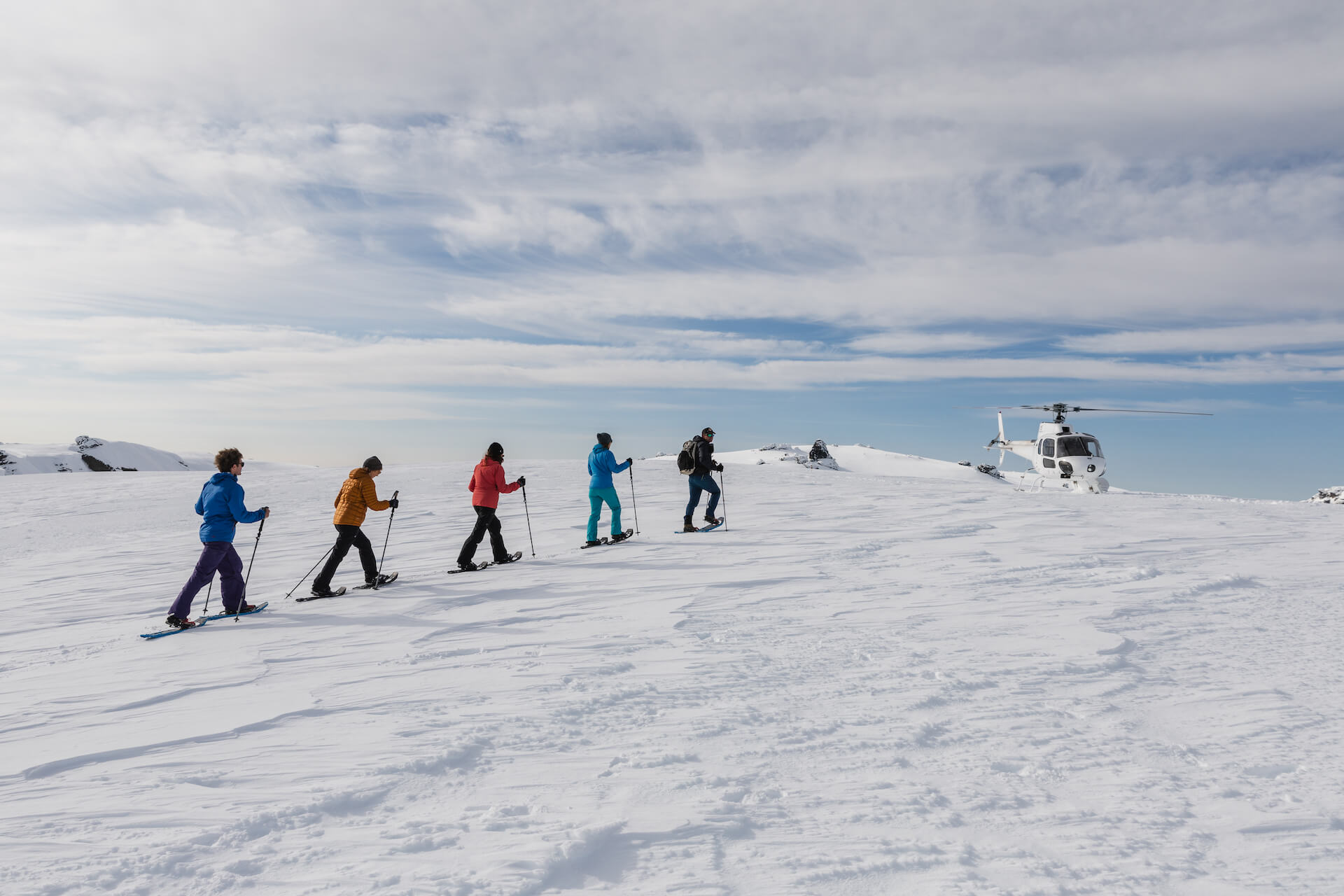 heli snow shoe adventure wanaka helicopters and best foot forward guides pisa range