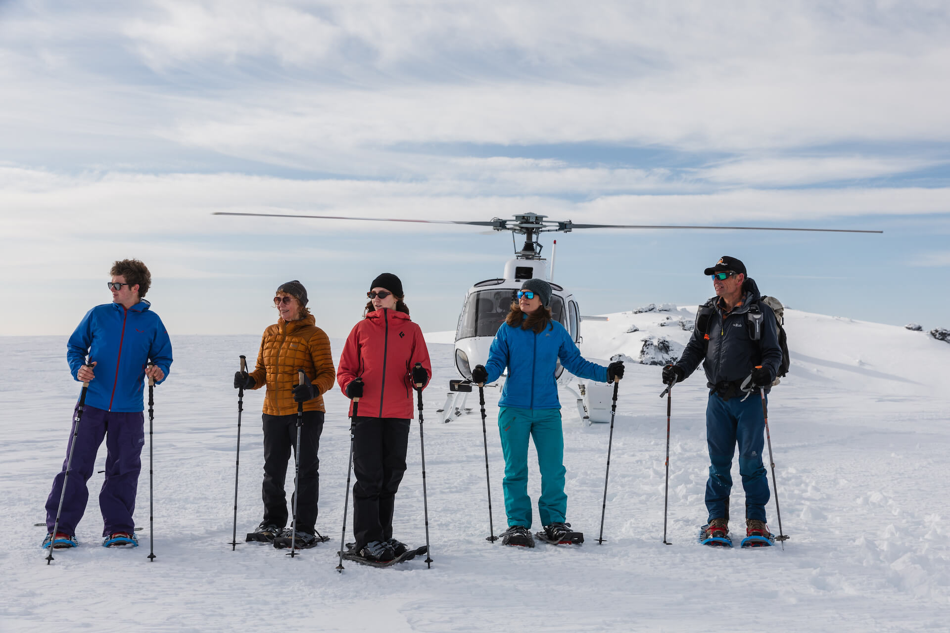 heli snow shoe adventure wanaka helicopters and best foot forward guides pisa range